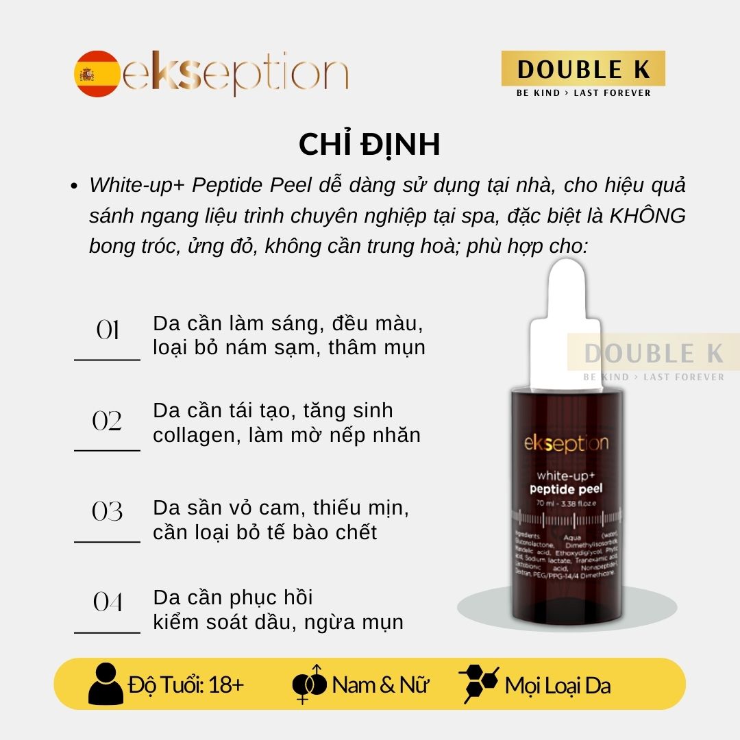 ekseption White-Up Peptide Peel - Sáng Da, Mờ Thâm Sạm Nám, Tươi Trẻ Làn Da - Double K