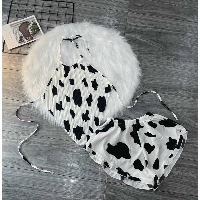 Sét ngủ hoạ tiết bò sữa cực sexy sang chảnh