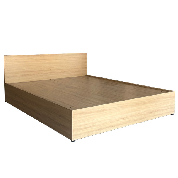 Giường Ngủ Gỗ MDF Phủ Melamine Màu Vân Vàng HK 388