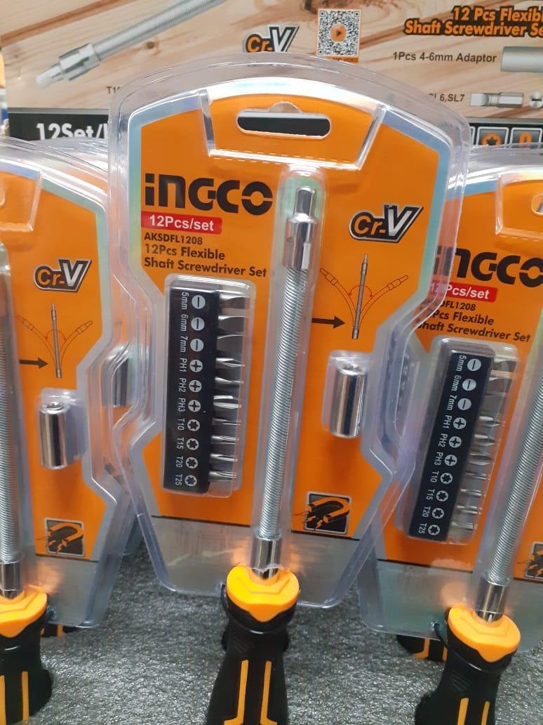 BỘ TUỐC NƠ VÍT ĐA NĂNG 12 CHI TIẾT INGCO AKSDFL1208 - HÀNG CHÍNH HÃNG