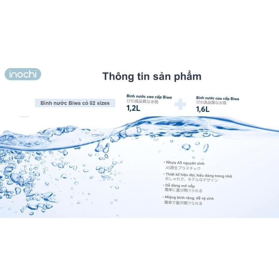 Bình nước nhựa ,cao cấp Biwa INOCHI 1.6L đựng nước giữ nhiệt cho bé mini cute BOET1.6L