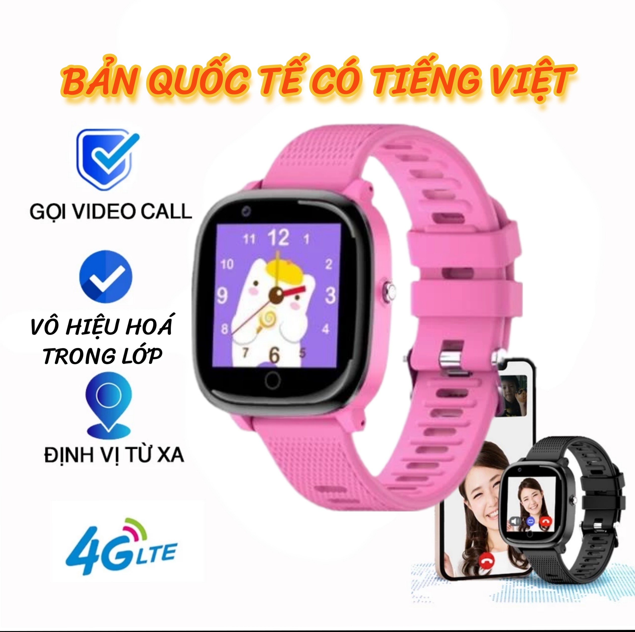 Đồng Hồ Thông Minh Lắp Sim Trẻ Em Chống Nước Gọi Video Call SK116 Pro Có Tiếng Việt - Định Vị GPS - SOS