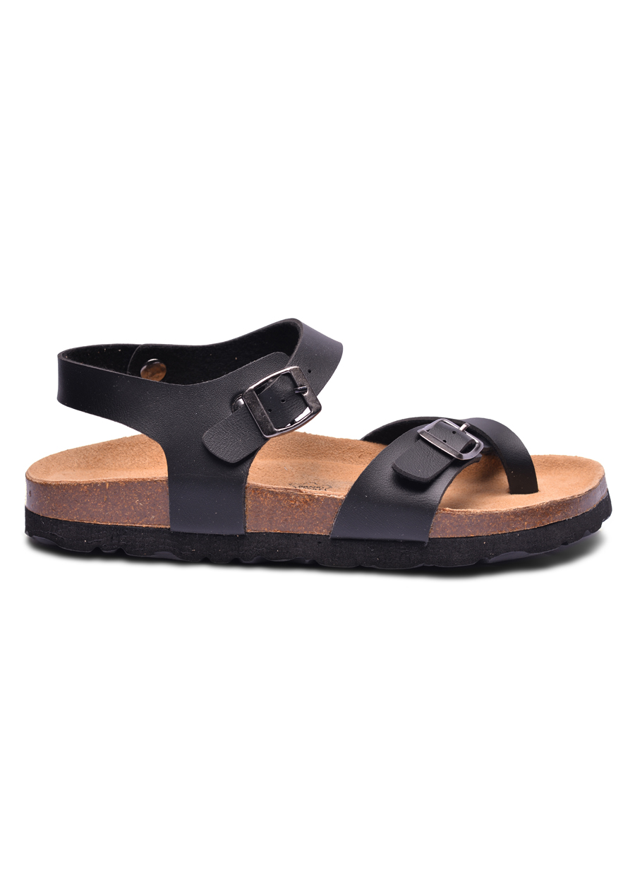 Giày Sandal Nữ Xỏ Ngón Đen Đế Trấu HuuCuong 2133