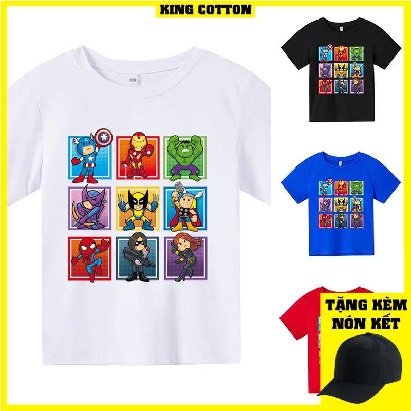 Áo thun trẻ em MARVEL CHIBI 2, 4 màu, có size người lớn, Anam Store