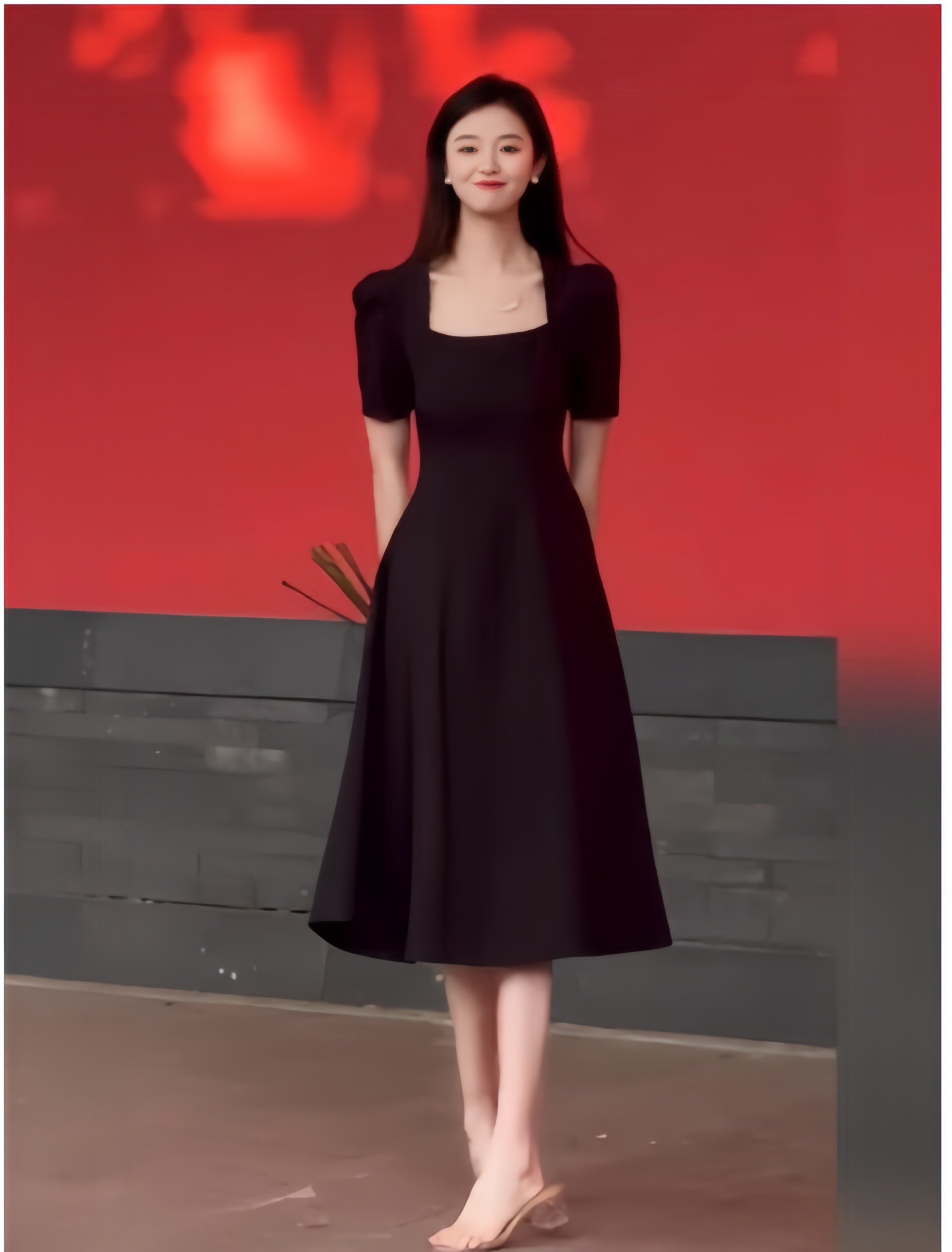 MIMI BigSize Đầm Bigsize Cổ Vuông dáng xòe-Bs108
