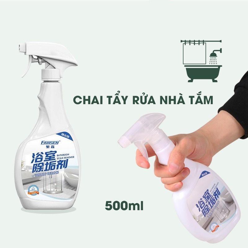 Tẩy cặn canxi inox nhà tắm siêu tẩy rửa cặn bám trên vòi sen, vòi nước và vệ sinh vách kính, bồn sứ, gương soi