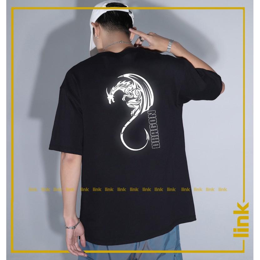 Áo phản quang bạc RỒNG - DRAGON chất unisex tay lỡ