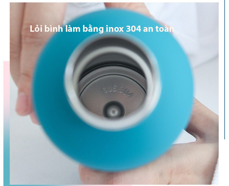 Bình giữ nhiệt inox 304 dung tích 500 màu trơn cá tính