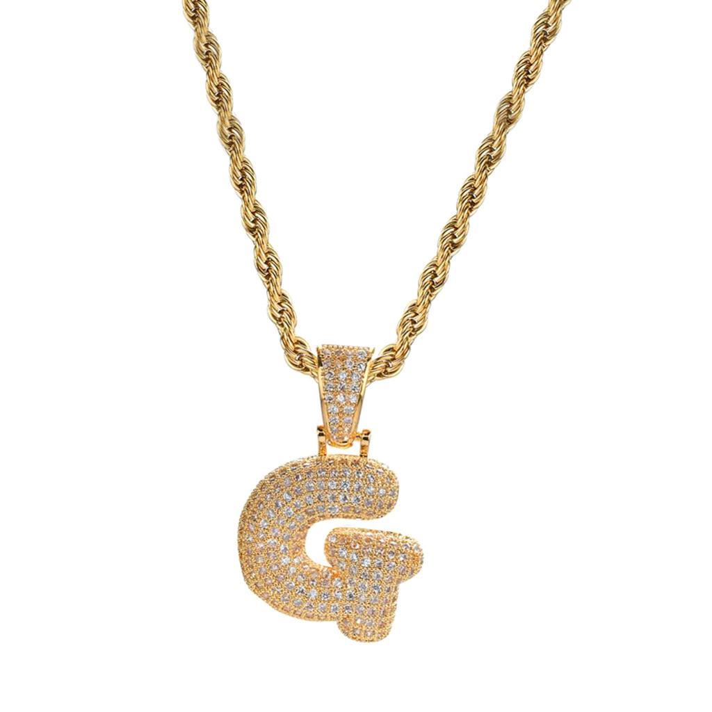 18K 26-letter "G" Pendant With Mini Zircon Stone Necklace