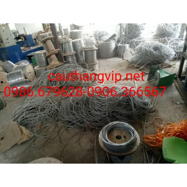 Com bo 10m cáp inox phi 8 bọc nhựa dùng làm dây phơi, trang trí cầu thang.