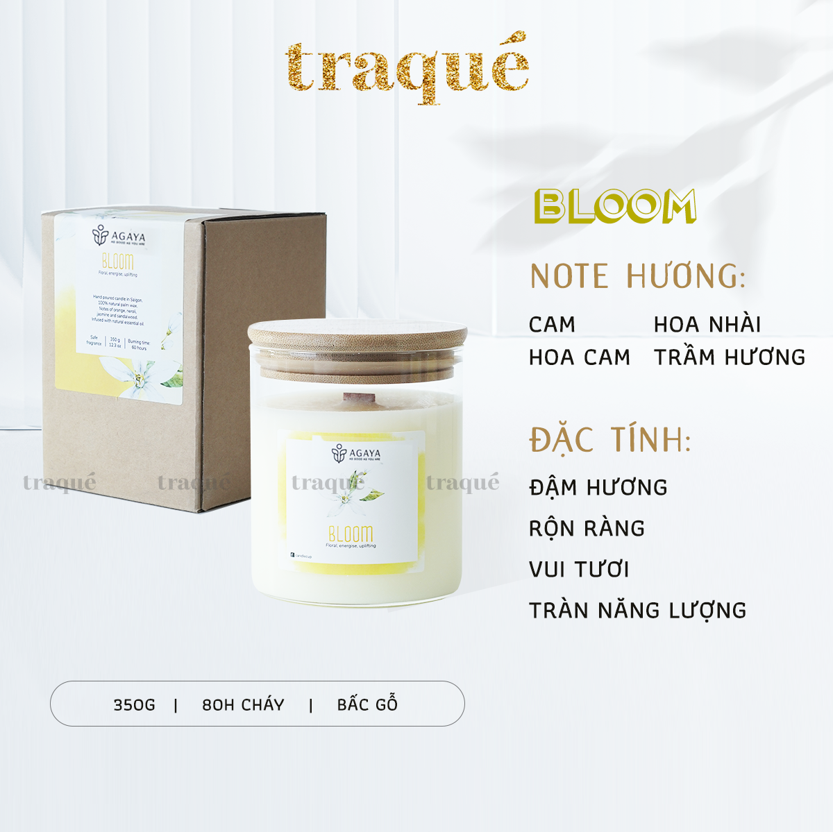 Nến thơm tinh dầu cao cấp không khói an toàn Candle Cup - BLOOM - L - 350G