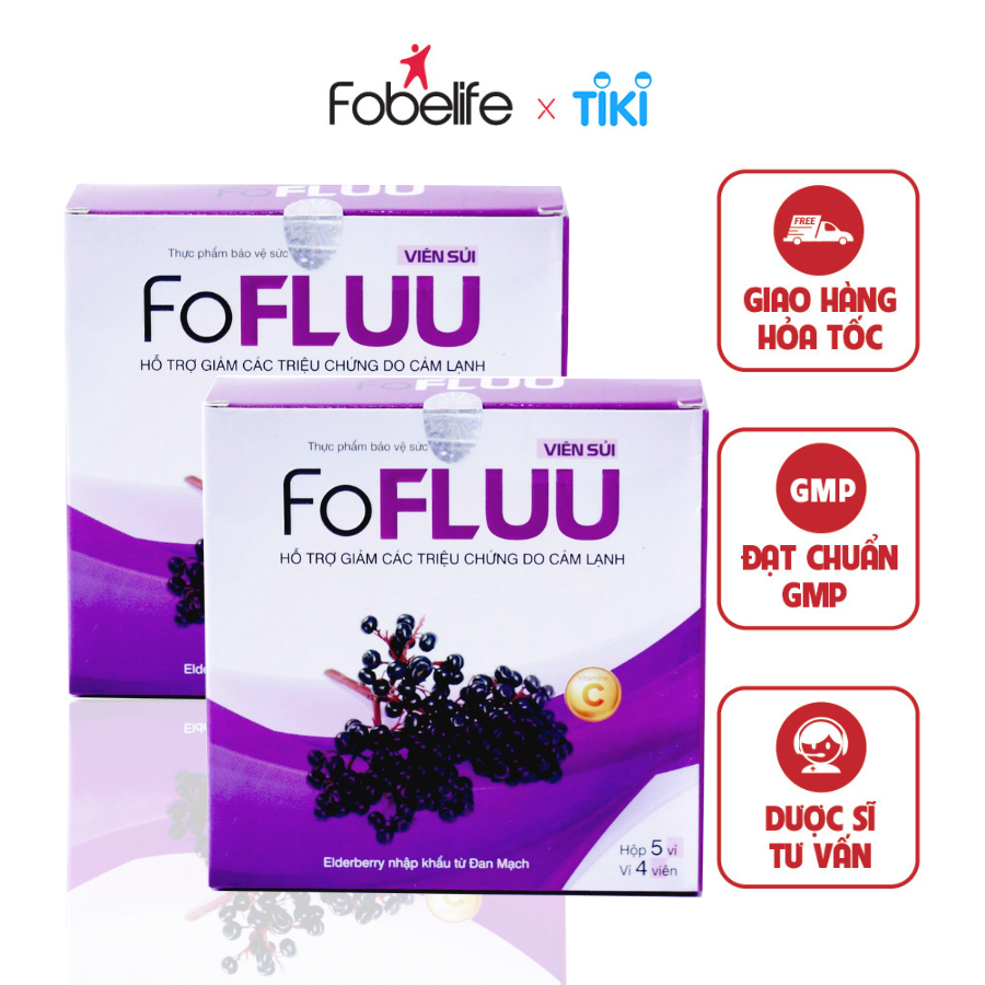 Combo 2 Hộp Sủi Hỗ Trợ Giảm Các Triệu Chứng Cảm Lạnh Tăng Đề Kháng FoFluu