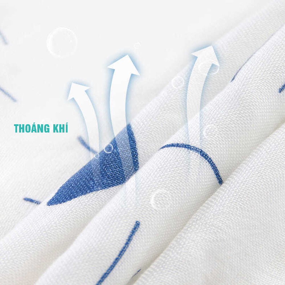 Chăn  đũi cho bé từ sơ sinh đến tiểu học chất liệu sợi tre thiên nhiên và sợi Cotton, loại siêu mềm mịn, KT: 110x110cm, Bamboo Home - hàng chính hãng BBH