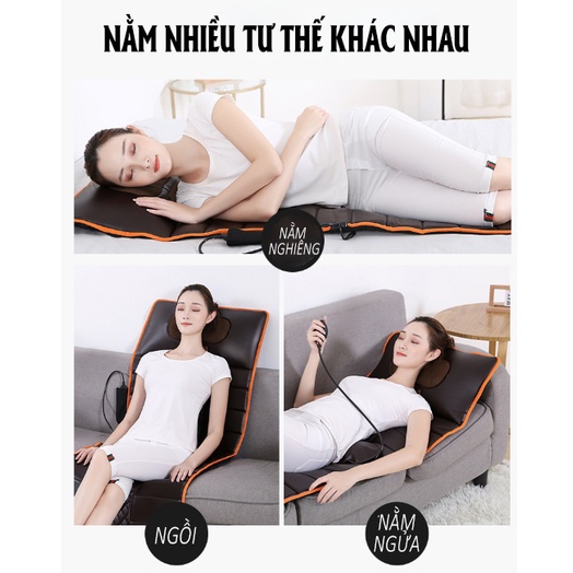 Đệm massage toàn thân Rowanto Nhật Bản Cao cấp Có túi hơi chống nhức mỏi, hỗ trợ giảm đau cơ bắp, thư giãn, giảm stress, lưu thông tuần hoàn máu