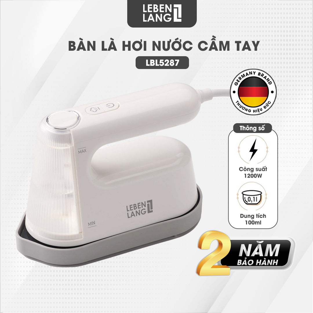 Bàn là hơi nước LEBENLANG LBL5287, công suất 1200W, mặt là phủ gốm, làm nóng nhanh trong 35s, bảo hành 2 năm – hàng chính hãng