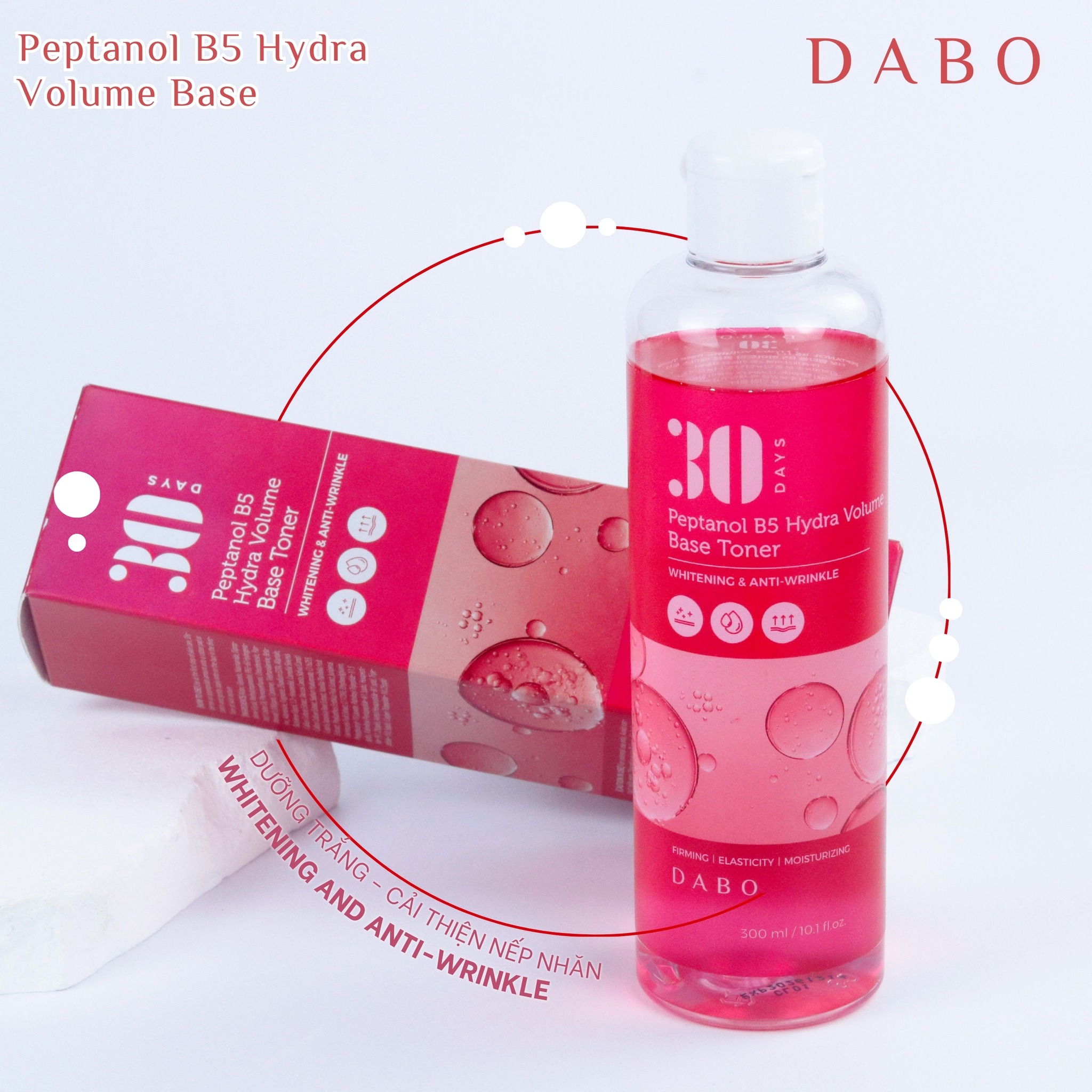 Nước hoa hồng B5 trắng da , chống nhăn, nâng cơ da - DABO Peptanol B5 Hydra Volume Base Toner 300ml