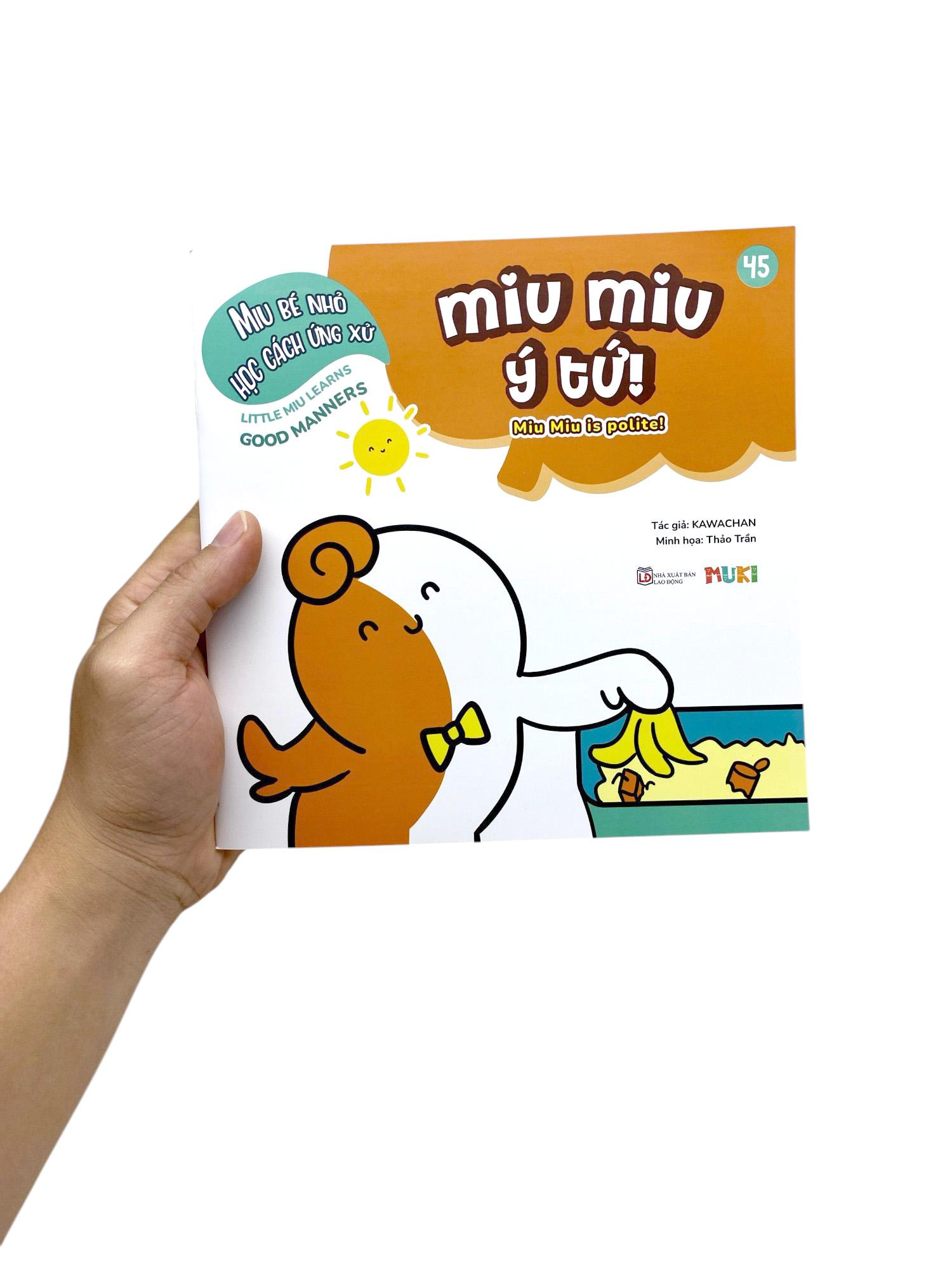 Sách - Ehon Kĩ Năng Sống - Miu Bé Nhỏ Học Cách Ứng Xử - Tập 45 - Miu Miu Ý Tứ