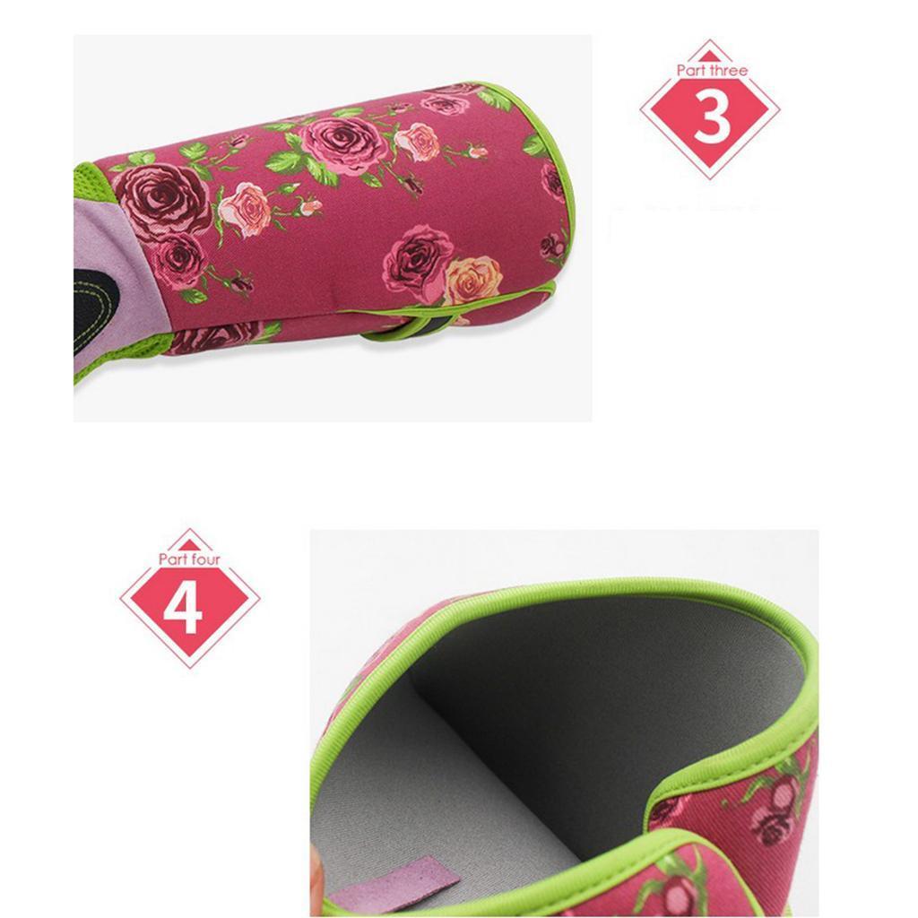 2 Pairs Long Gardening Gloves Oxford Clot/ Resistant Gloves Pink