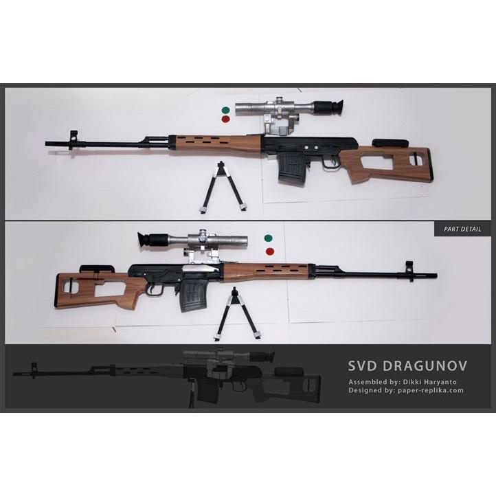 Mô hình giấy 3D mô hình lắp ráp SVD Dragunov tỉ lệ 1:1