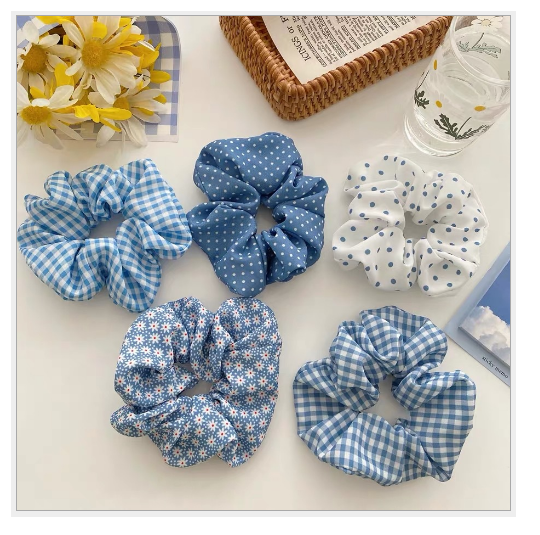 DÂY CỘT TÓC SCRUNCHIES MÀU XANH - SHOP CHỌN MẪU NGẪU NHIÊN