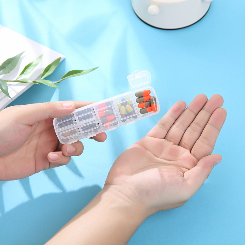 Hộp đựng thuốc 7 ngăn lúa mạch màu ngẫu nhiên