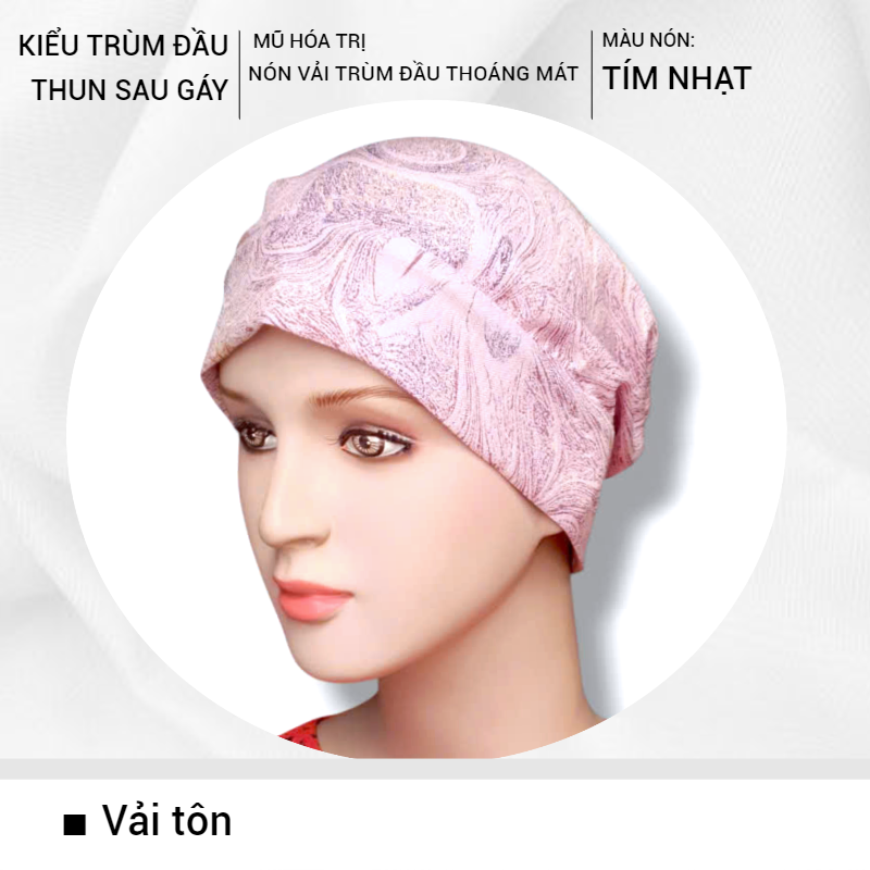 [NÓN TRÙM ĐẦU BẰNG VẢI] Nón vải mềm, mát, thấm hút mồ hôi, khăn trùm đầu, che tóc, đội mát ngày hè, có thun co giãn