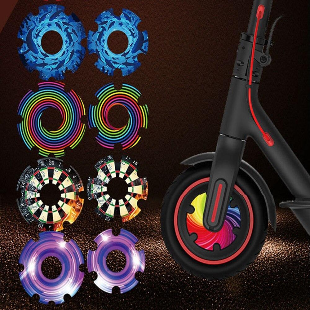 2Pcs Electric Scooter Front Wheel Sticker PVC Waterproof Motor Protective Cover Shell Kick Scooter Parts for Xiaomi M365/1s/pro2