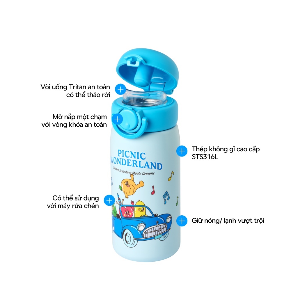 Bình giữ nhiệt LocknLock inox STS316L 380ml cho bé Balloon Friends School Fit Tumbler LHC3384 - Hàng Chính Hãng - JoyMall