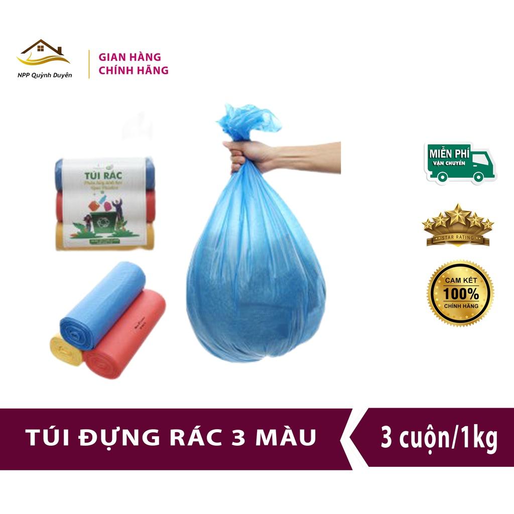 Túi đựng rác 3 màu sinh học tự phân hủy ( 3 cuộn/1kg)