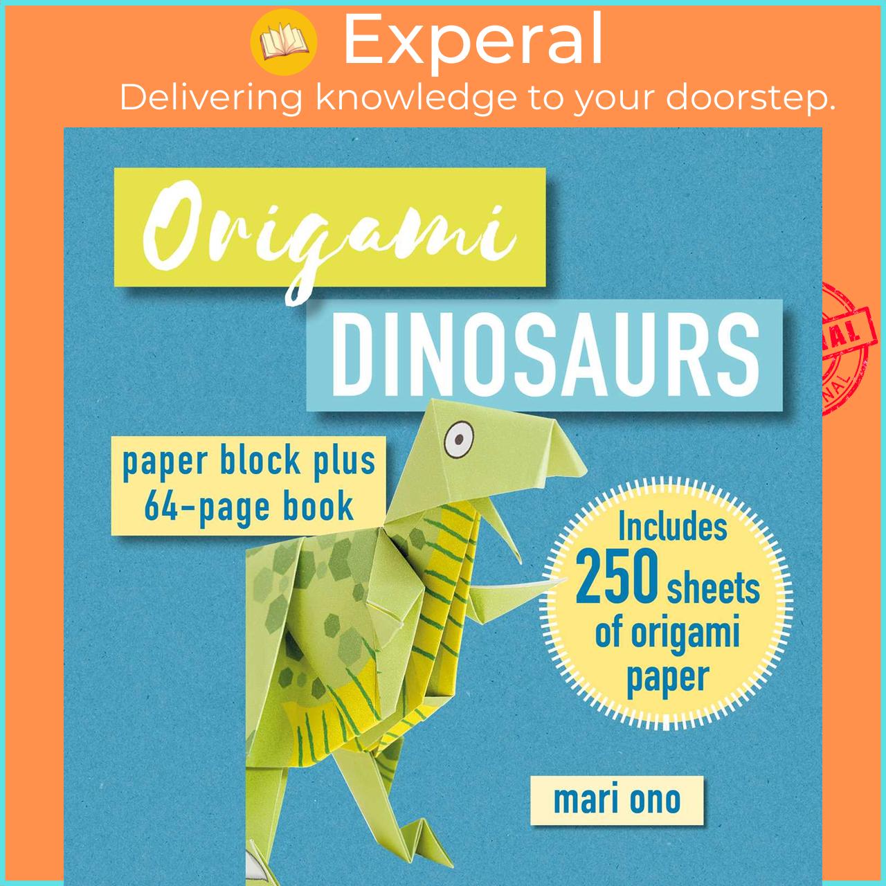 Sách - Origami Dinosaurs - Paper block plus 64-page book by Mari Ono (US edition, paperback)