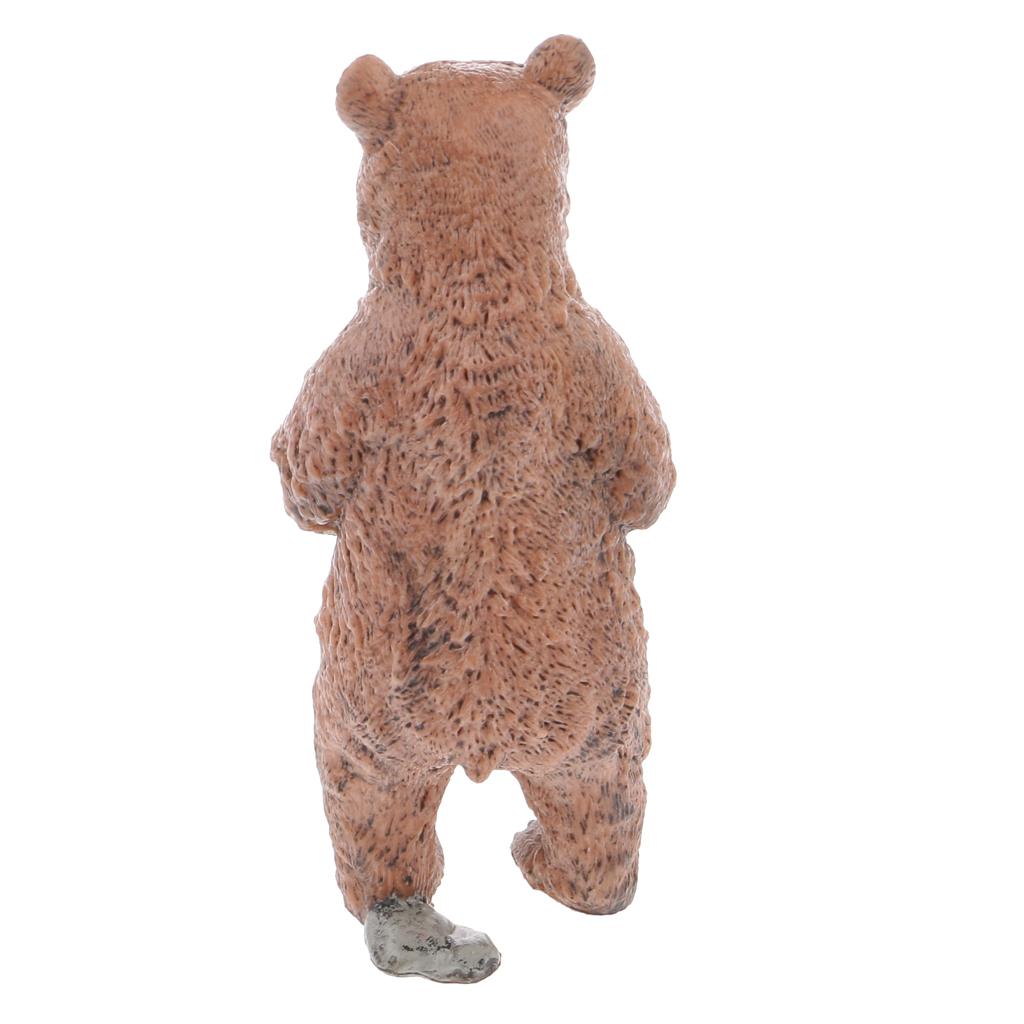 Realistic Standing Brown Bear Wild Animal Model Action Figure Kids Toy Gift