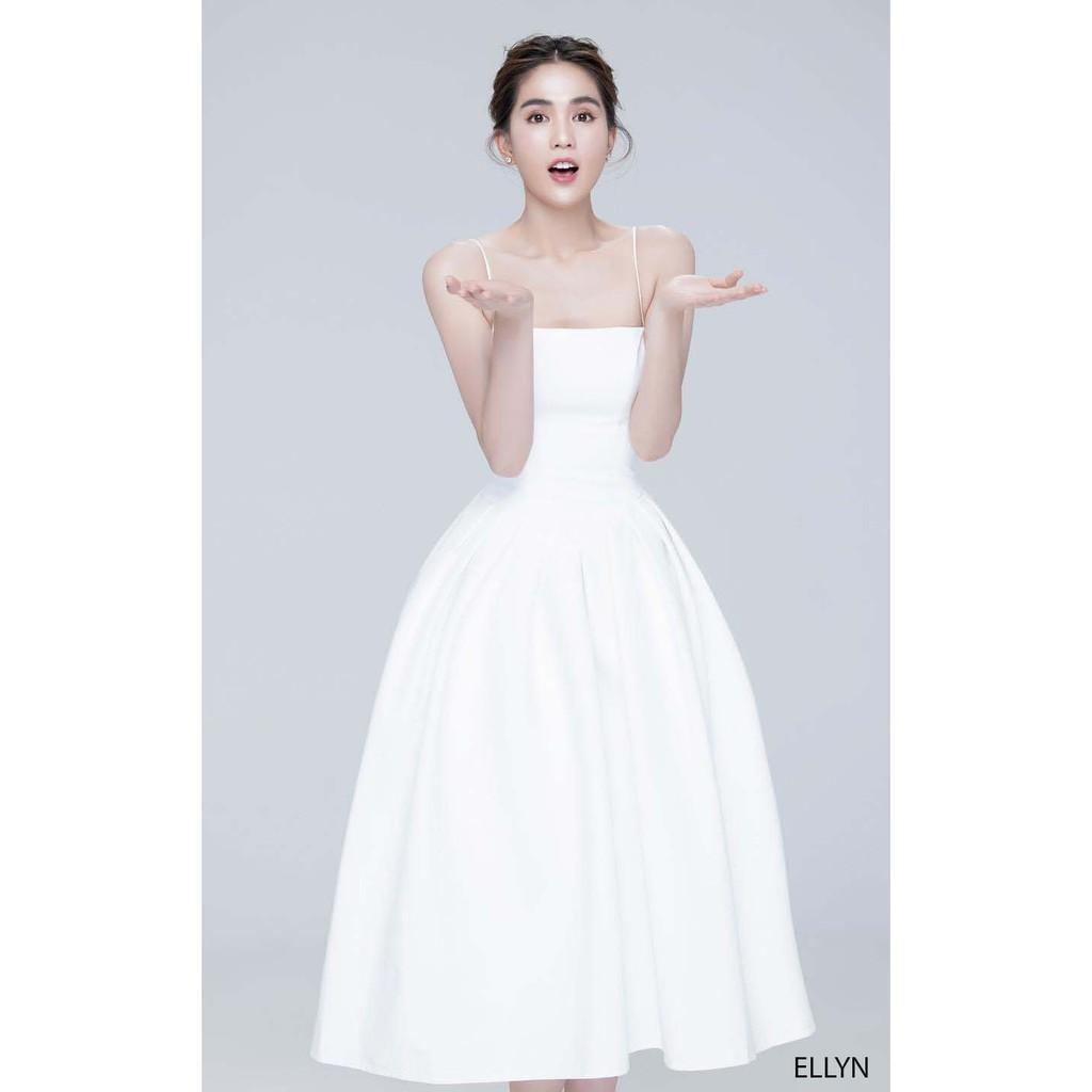 Đầm 2 dây dự tiệc cao cấp Napubee - váy maxi trắng đi biển thiết kế ELLYN DRESS