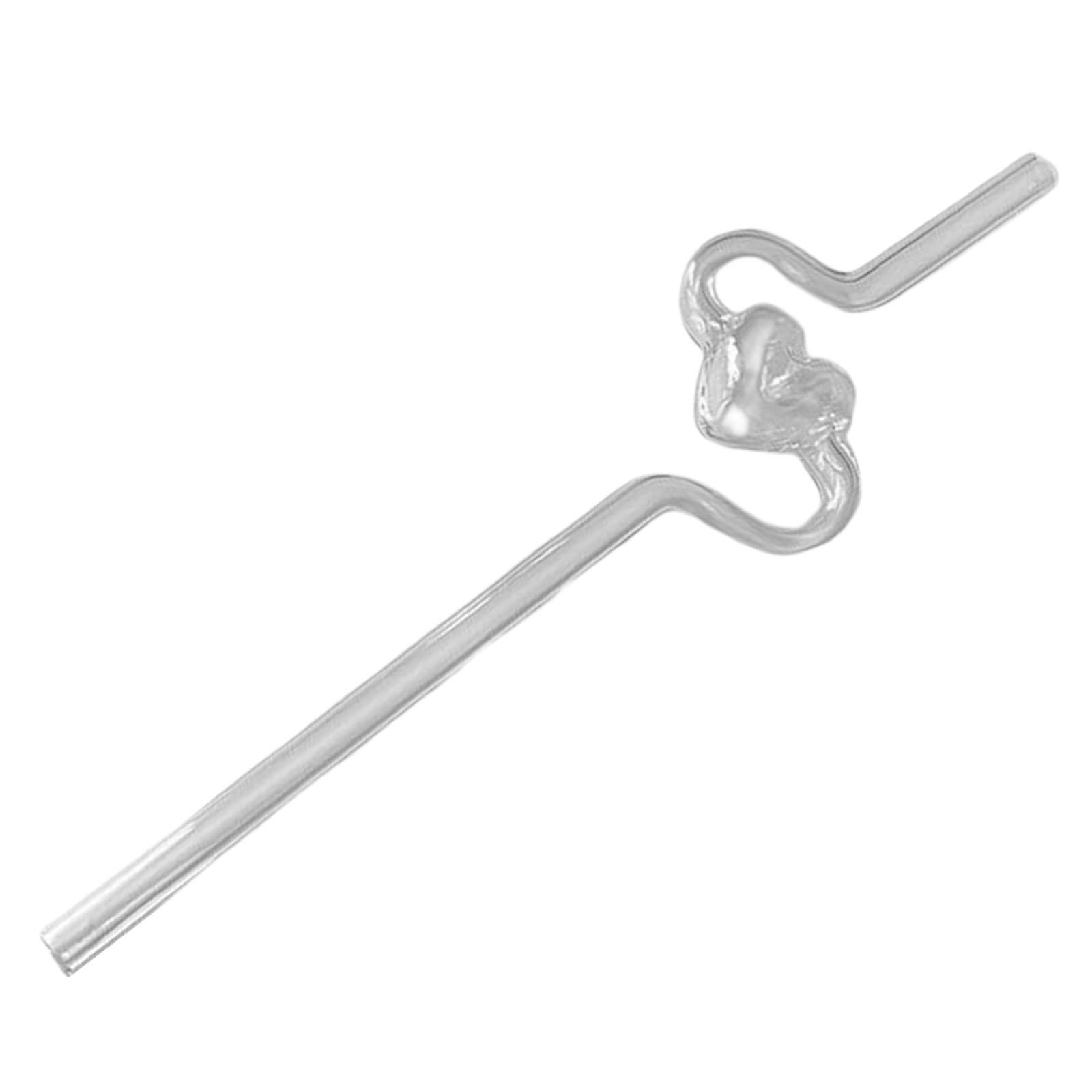 2xReusable Glass Drinking Straw Long Girls Gift for juice coffee Iced Tea