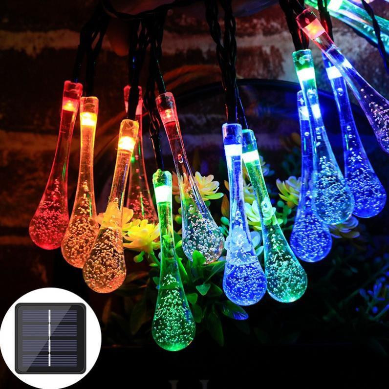 [LSP18] Đèn led trang trí Happyhome [SIÊU HOT] đèn nhấp nháy kiểu giọt thả nước năng lượng mặt trời Happyhome