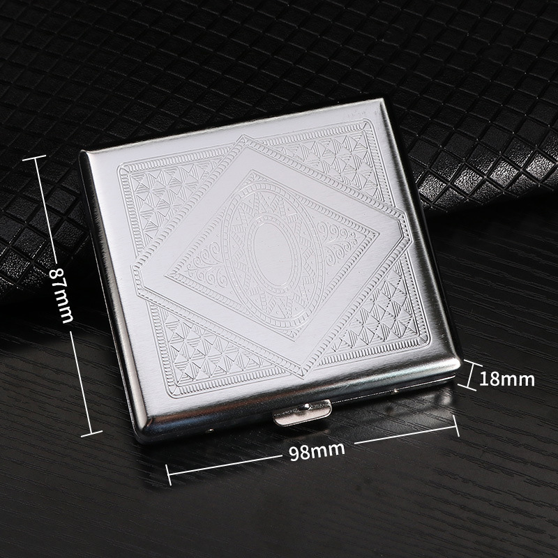 Hộp Đựng Thuốc 20 Điếu Lớn Ngắn Kẹp Kim Loại Hình Thoi