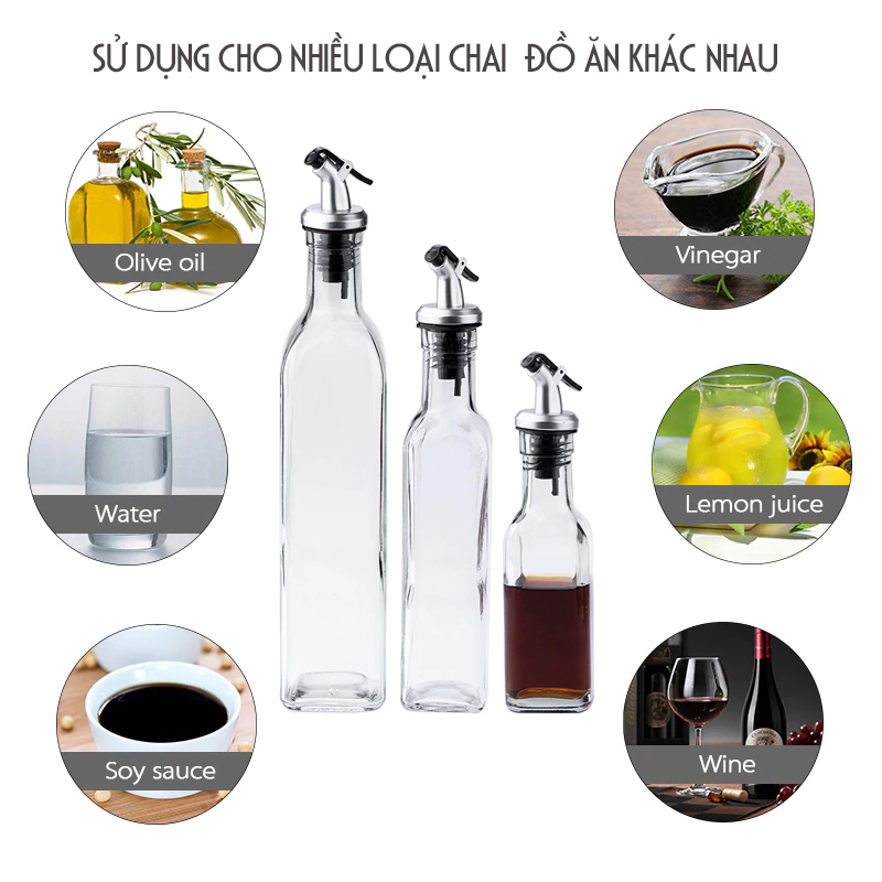 Combo 3 Nắp Đậy nút chai có Vòi Rót Thông Minh Cho Chai Lọ Đựng Nước Mắm, Dầu Ăn, nước tương, Gia Vị Khác Tiện Dụng - Model 121 - Màu ngẫu nhiên