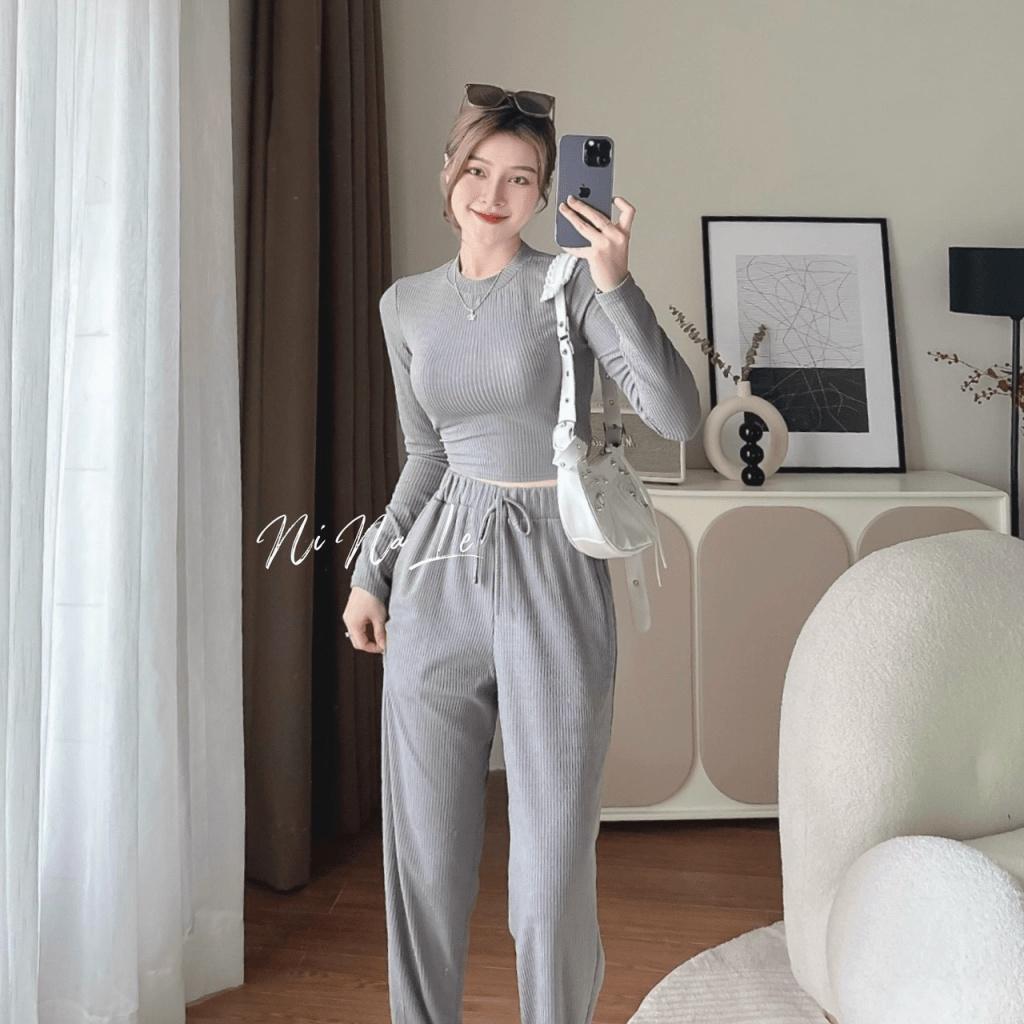 GIẢM GIÁ CỰC SỐC - SET THUN GÂN ÁO TAY DÀI MIX QUẦN DÀI SET ÔM BODY CỰC NĂNG ĐỘNG TRẺ TRUNG ĐI CHƠI DẠO PHỐ UP HOTTREND