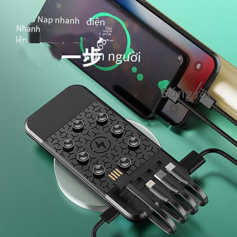 Cốc hút thuận lợi nhất đi kèm với dây sạc kho báu di động mỏng và nhẹ giá đỡ điện thoại di động dung lượng lớn sạc không dây nguồn điện di động logo tùy chỉnh