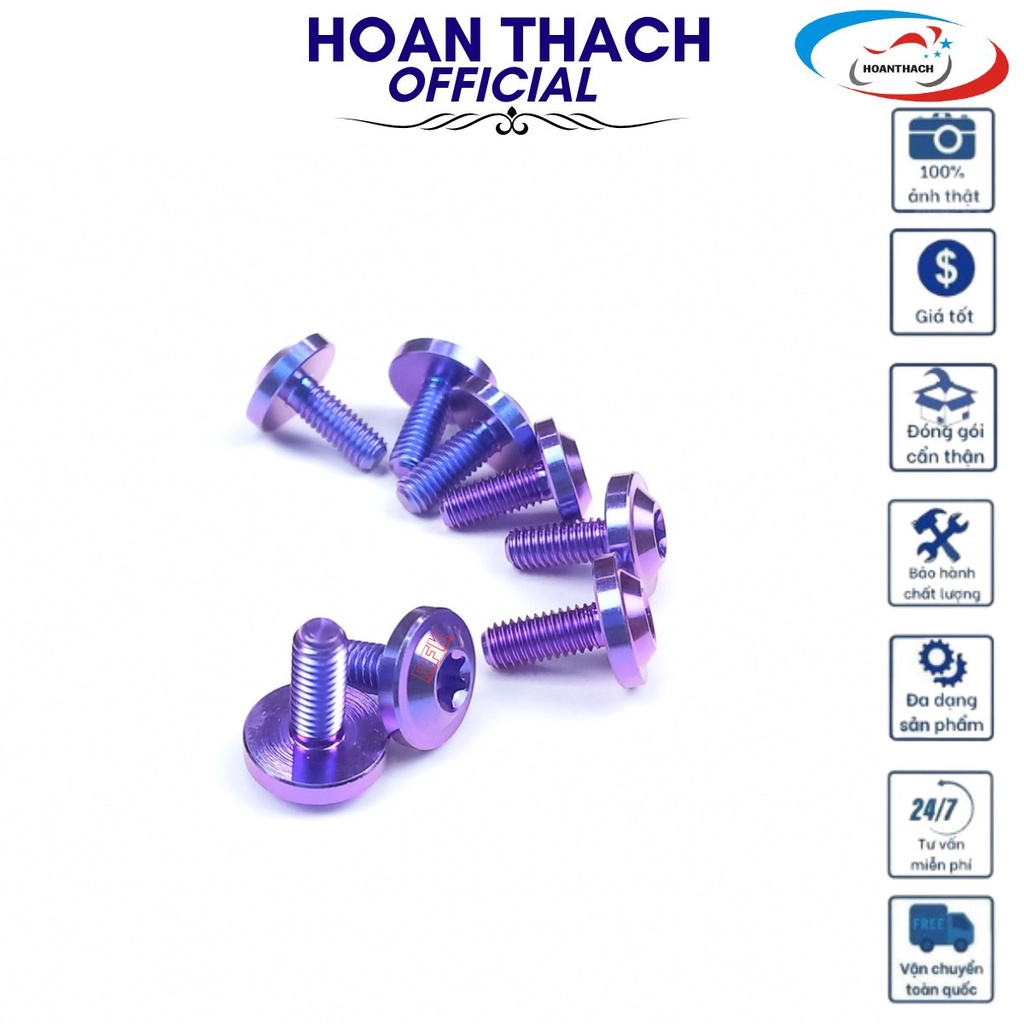 Ốc Gr5 Titan Dù 6L15 Tím ốp pô , đít pô cho xe máy Vario HOANTHACH SP010598 (giá 1 con)