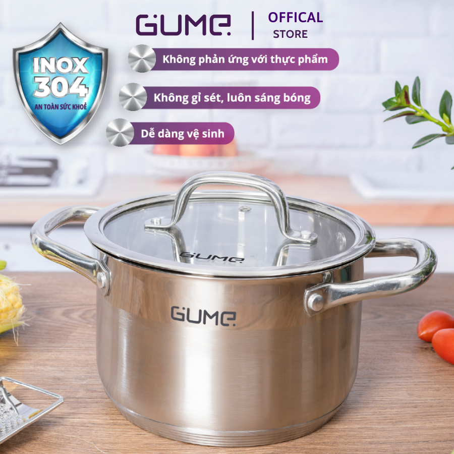 Bộ Nồi 3 Món Gume Inox 304 cao cấp - Bảo Hành 5 Năm