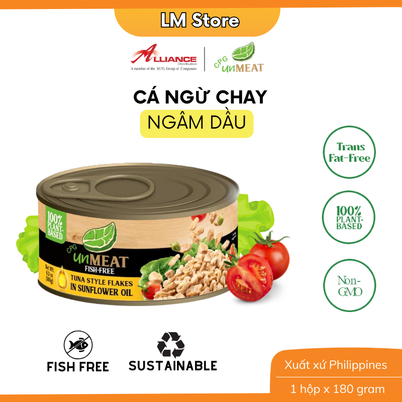 [Chay] Cá Ngừ Chay Xắt Lát Ngâm Dầu 180g - Nhập Khẩu Từ Philippines