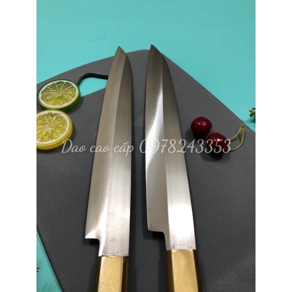 dao sashimi nhọn đầu 30cm bằng thép trắng