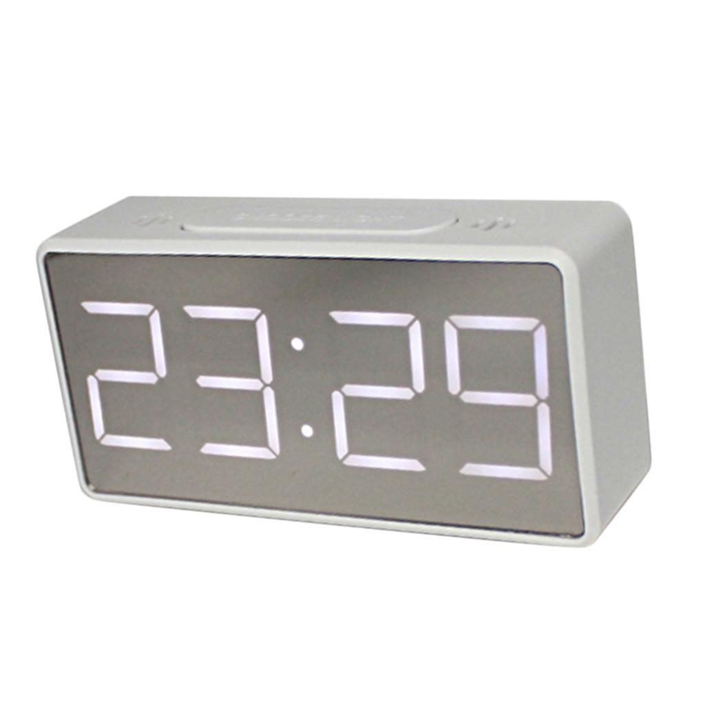 Digital Electric Clocks Student Alarm Clock Mirror Alarm Clock Bedside White