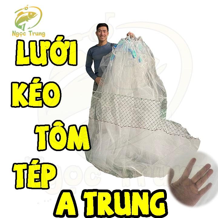 Lưới Vét Tôm, Tép,Cá bằng cước mắt 3li. Chiều cao 2m dài 10m túi 5m của xưởng sản xuất Lưới Kéo Cá A TRUNG chất lượng 36