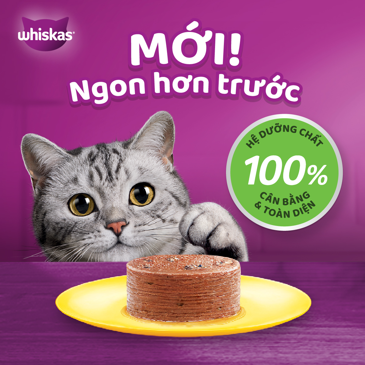 WHISKAS Combo 12 Thức Ăn Cho Mèo Trưởng Thành Dạng Pate Mix 3 Vị 400G (dạng lon)