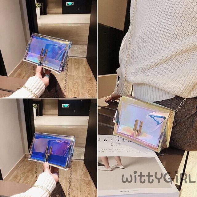 Túi Xách Quảng Châu Nhũ Bóng Kim Sa Túi đeo chéo túi xách nữ mini Túi Thời Trang Ulzzang