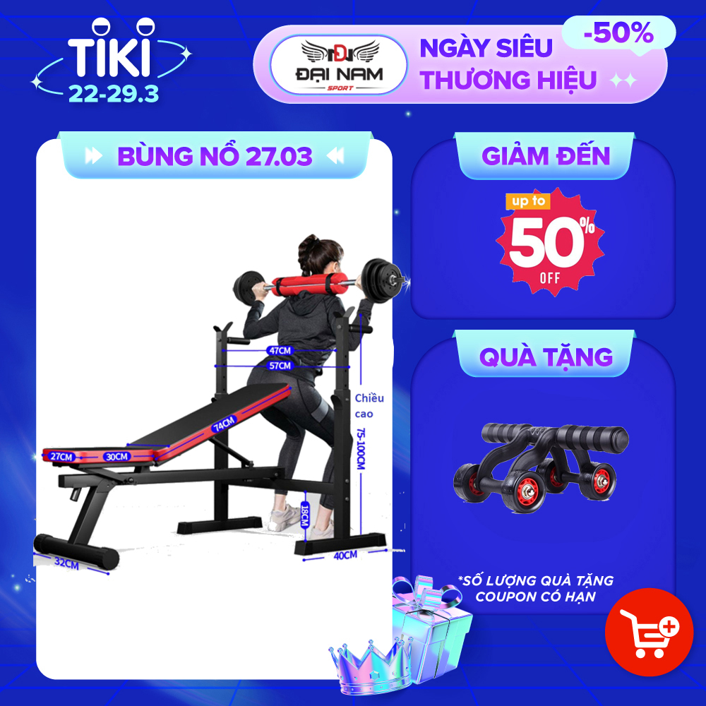 Hình ảnh Ghế Tập Tạ Đa Năng Kết Hợp Giá Đỡ Tạ DNS189 Chính Hãng Đại Nam Sport