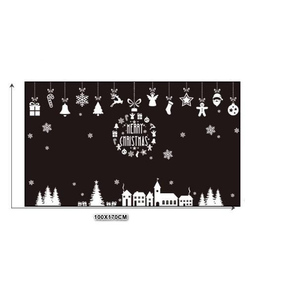 Decal trang trí Noel - Rèm Dây phụ kiện và Nhà Thờ nối nhau