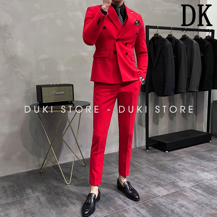 Bộ vest nam 6 cúc màu đỏ sang trọng DKE0091 - DUKI STORE