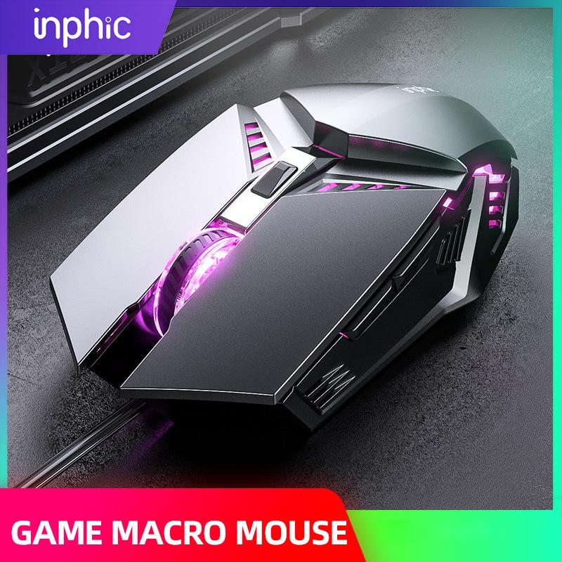 Chuột Game Hình Chuột Máy Tính Game Thủ Im Lặng Mause Với Đèn Nền RGB Công Thái Chuột Chơi Game Đèn LED 4800 DPI Chuột Cho Máy Tính laptop LOL